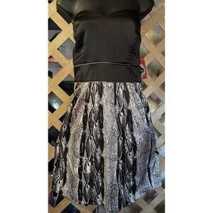 NWT TRIXXI Vtg Snakeskin Print Strapless Cocktail Dress Goth Y2K 90's Size 13